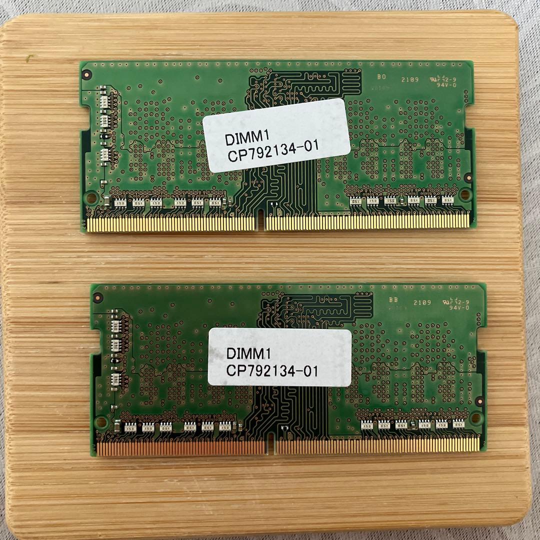 Samsung製ノートDDR4 8GBメモリ2枚　計16GB、3200AA規格