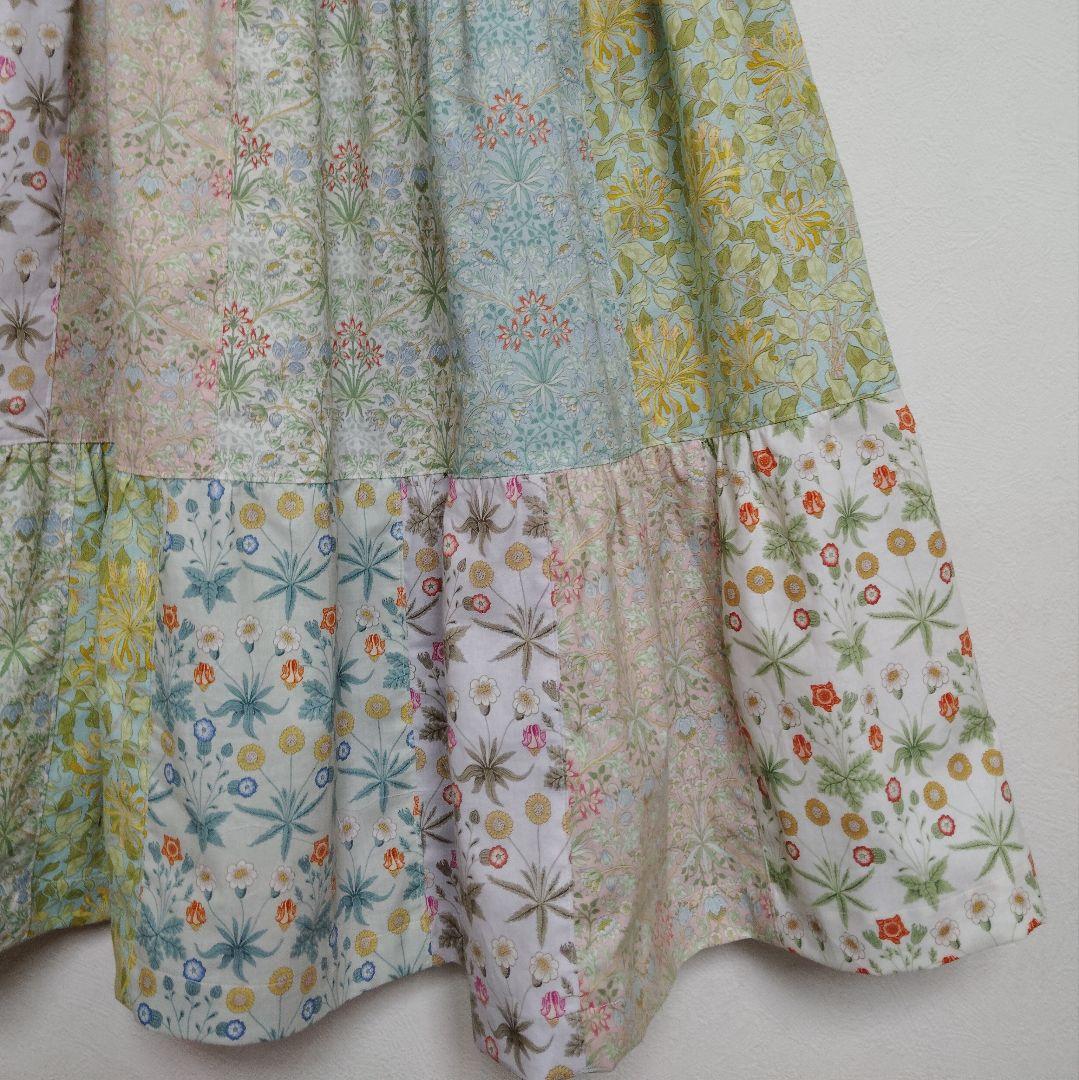 handmadeウィリアムモリスパッチワークスカートfree