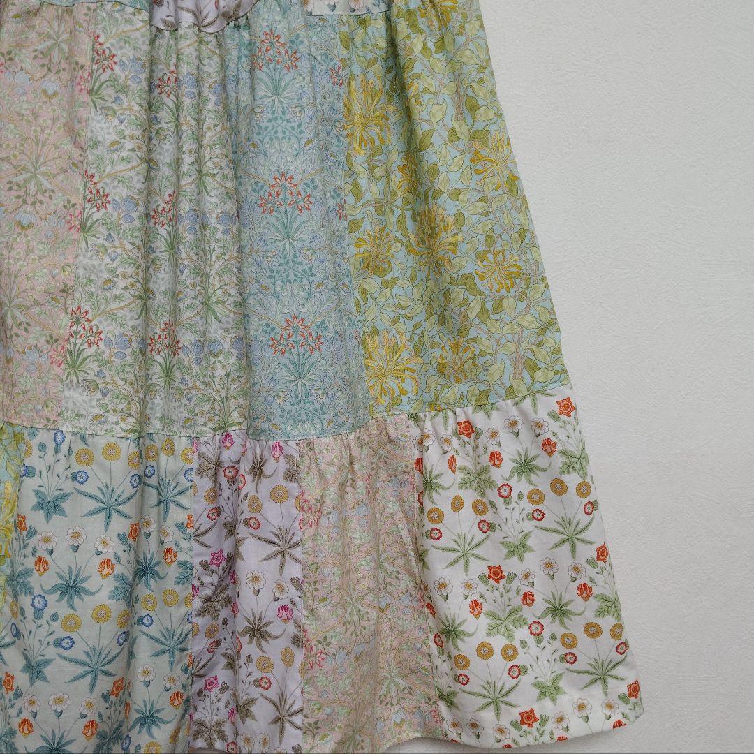 handmadeウィリアムモリスパッチワークスカートfree