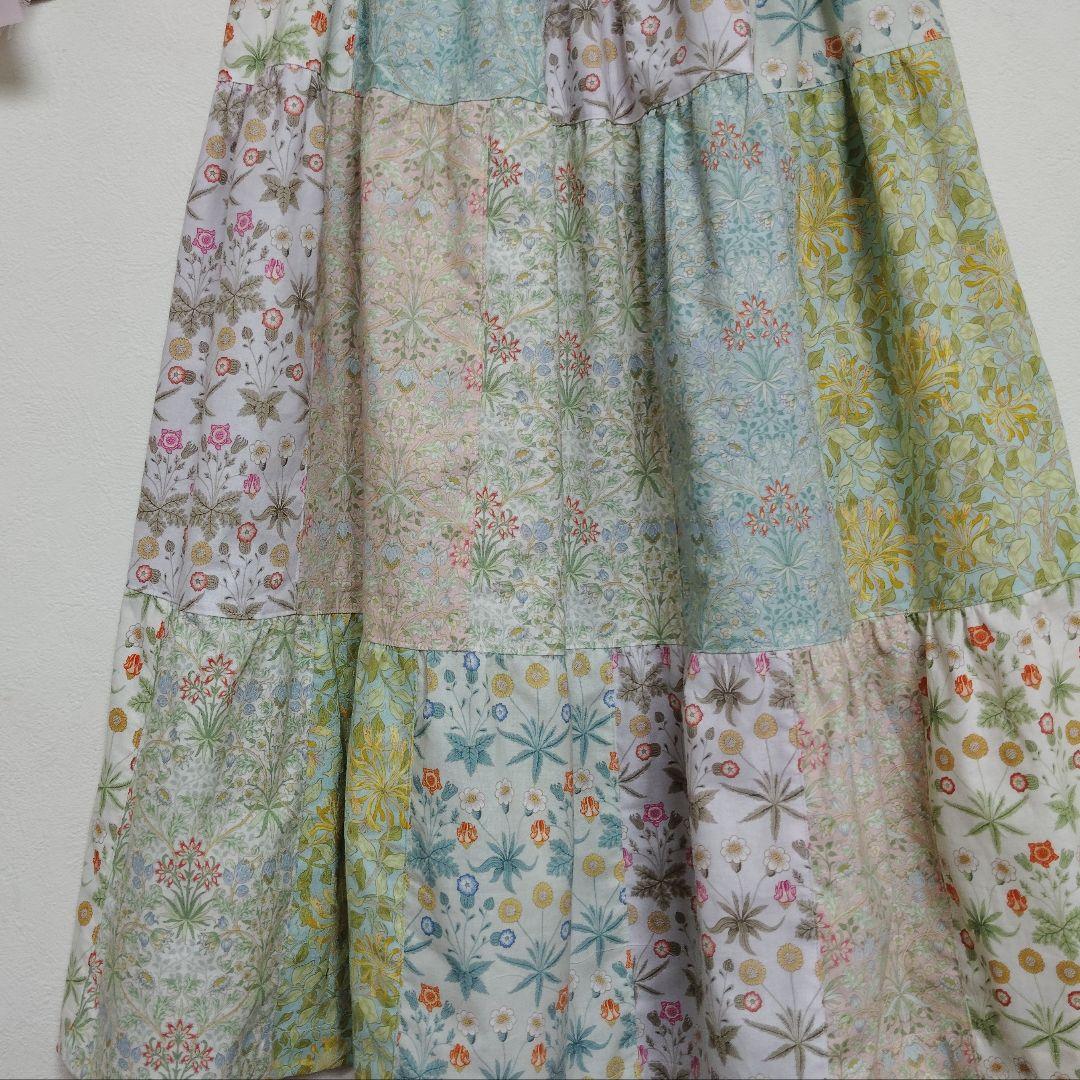 handmadeウィリアムモリスパッチワークスカートfree