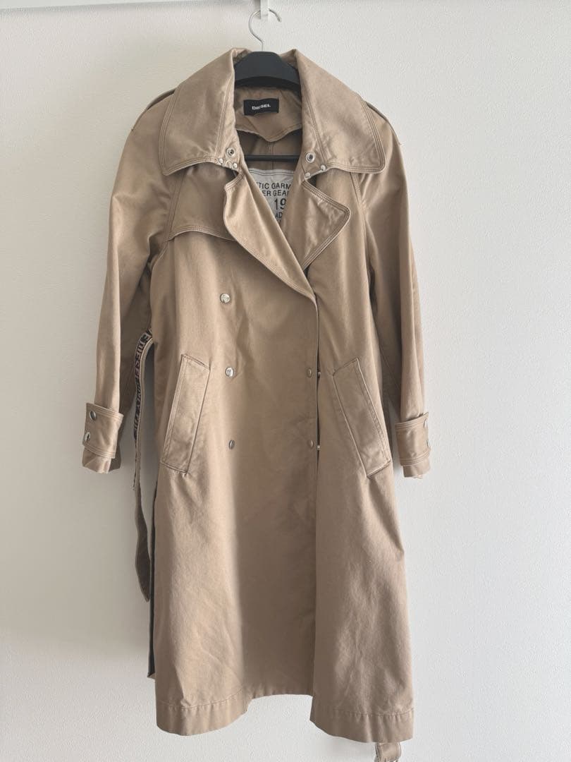 DIESEL レディース　トレンチコート ベージュ　フード取り外し可