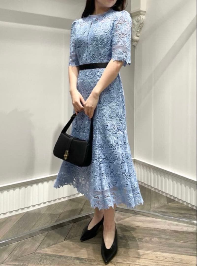 美品セルフォードcelfordレースワンピースドレス佳子さま佳子様