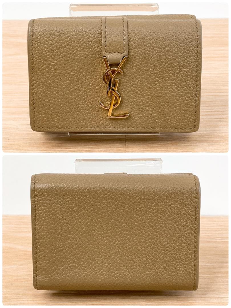 サンローラン オリガミ タイニー YSL 三つ折り財布 財布 グレージュ