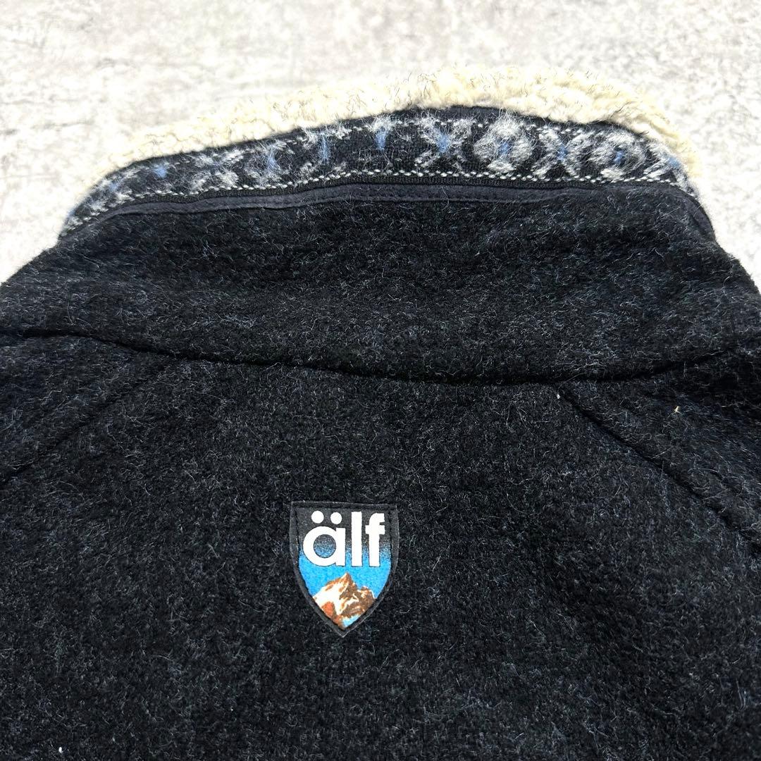 90s USA製 alf アルフ メルトン ジップアップベスト アウトドア レア