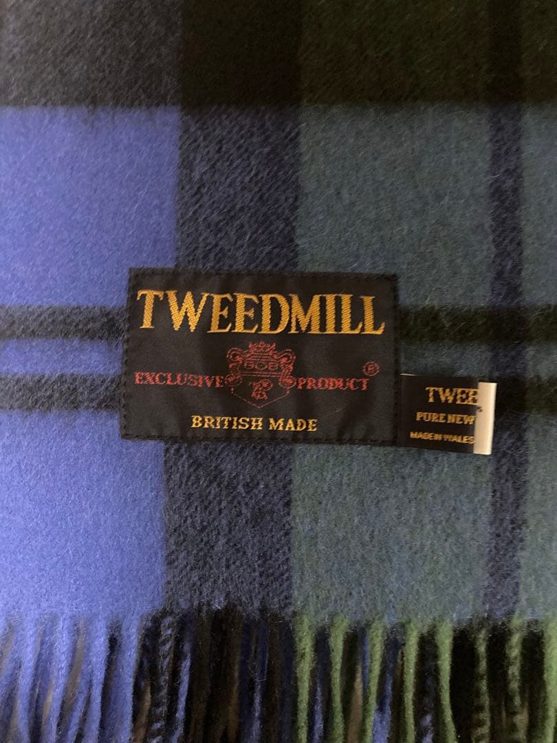美品　TWEED MILL ツイードミル　大判ストール