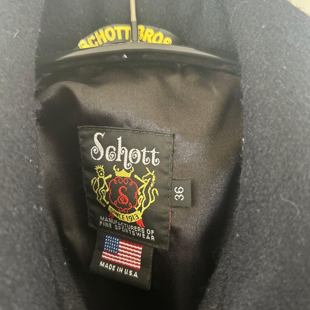 美品 schott ショット ウール CPOジャケット 黒 36 アメリカ製