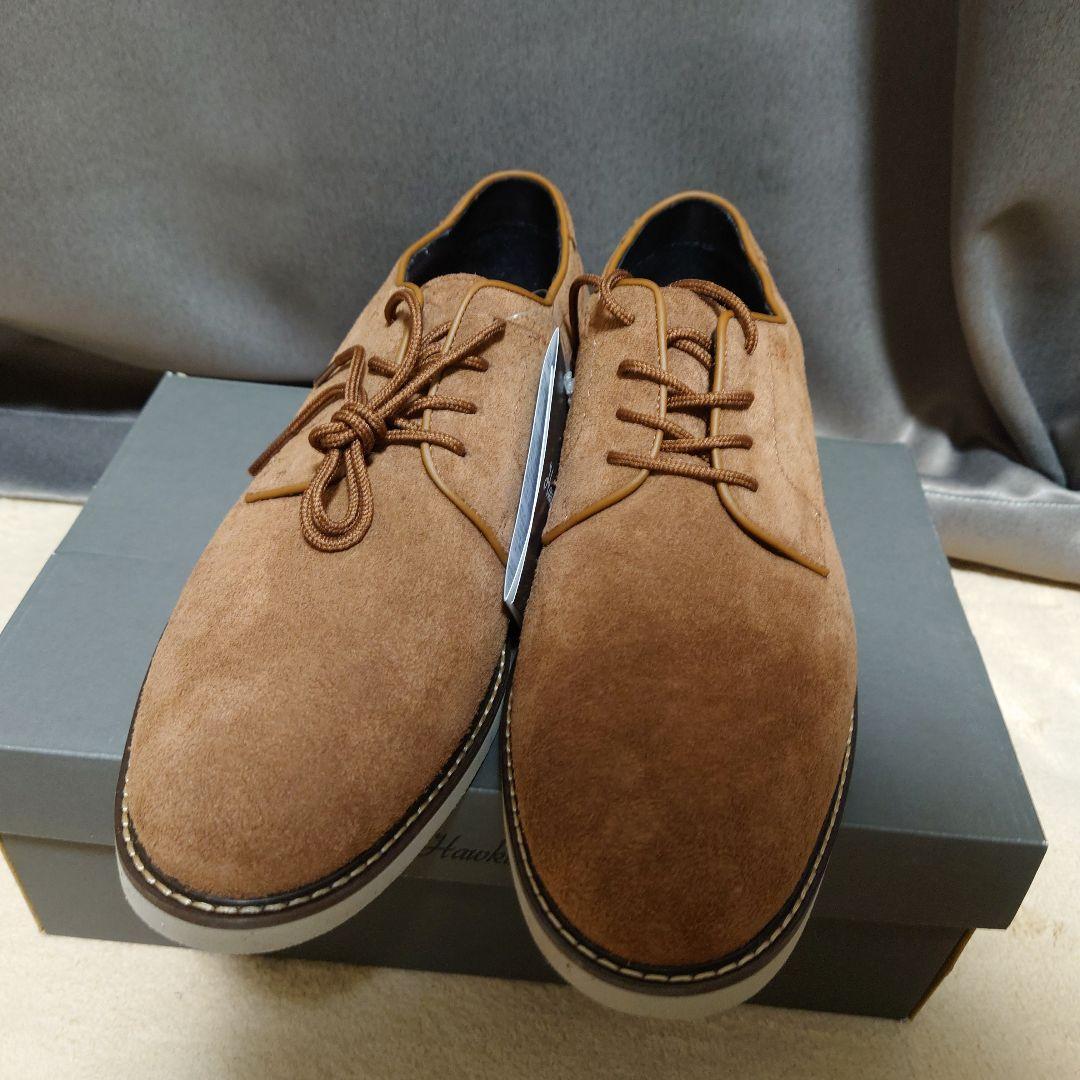 Hawkins ブラウン 革靴 デッキシューズ(26.5cm)