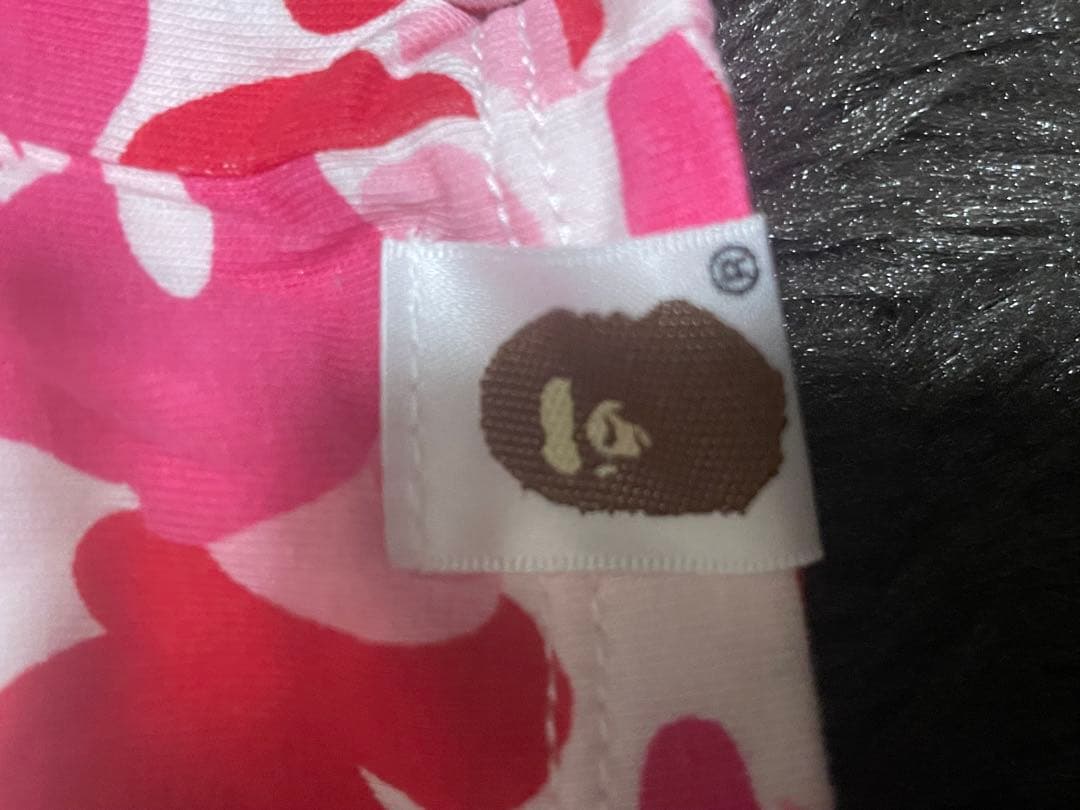 A BATHING APE ピンクカモキャミソール S