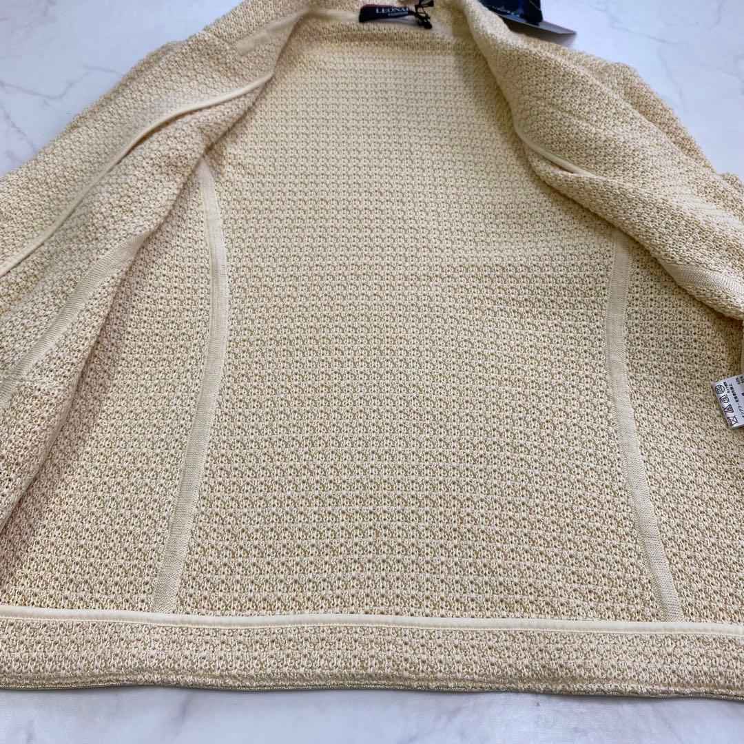 タグ付き新品★LEONARD テーラードジャケット シルク混 金ラメ 40