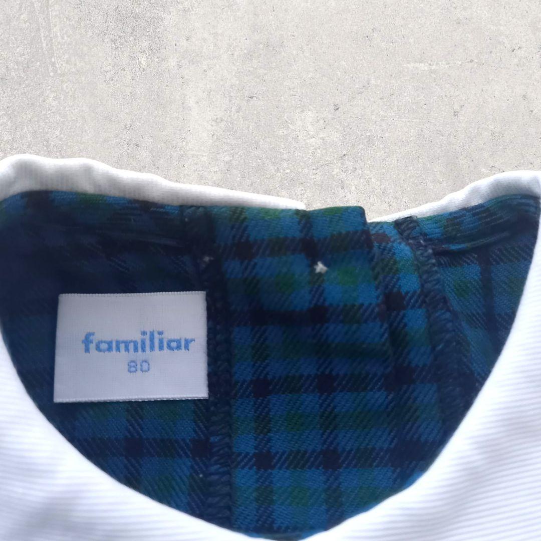 【美品】familiar　ファミリア　長袖　襟付き　ワンピース　80