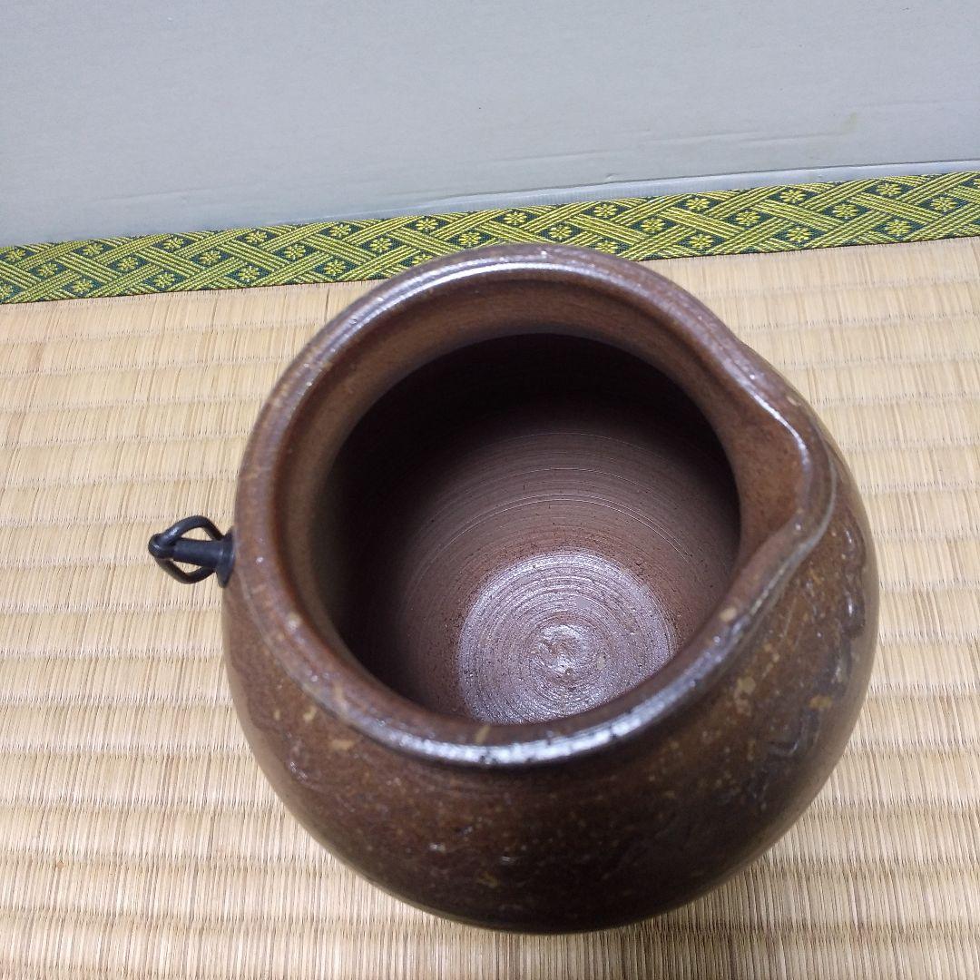 茶道具 備前 雀口掛花入 伊勢崎 卓 作