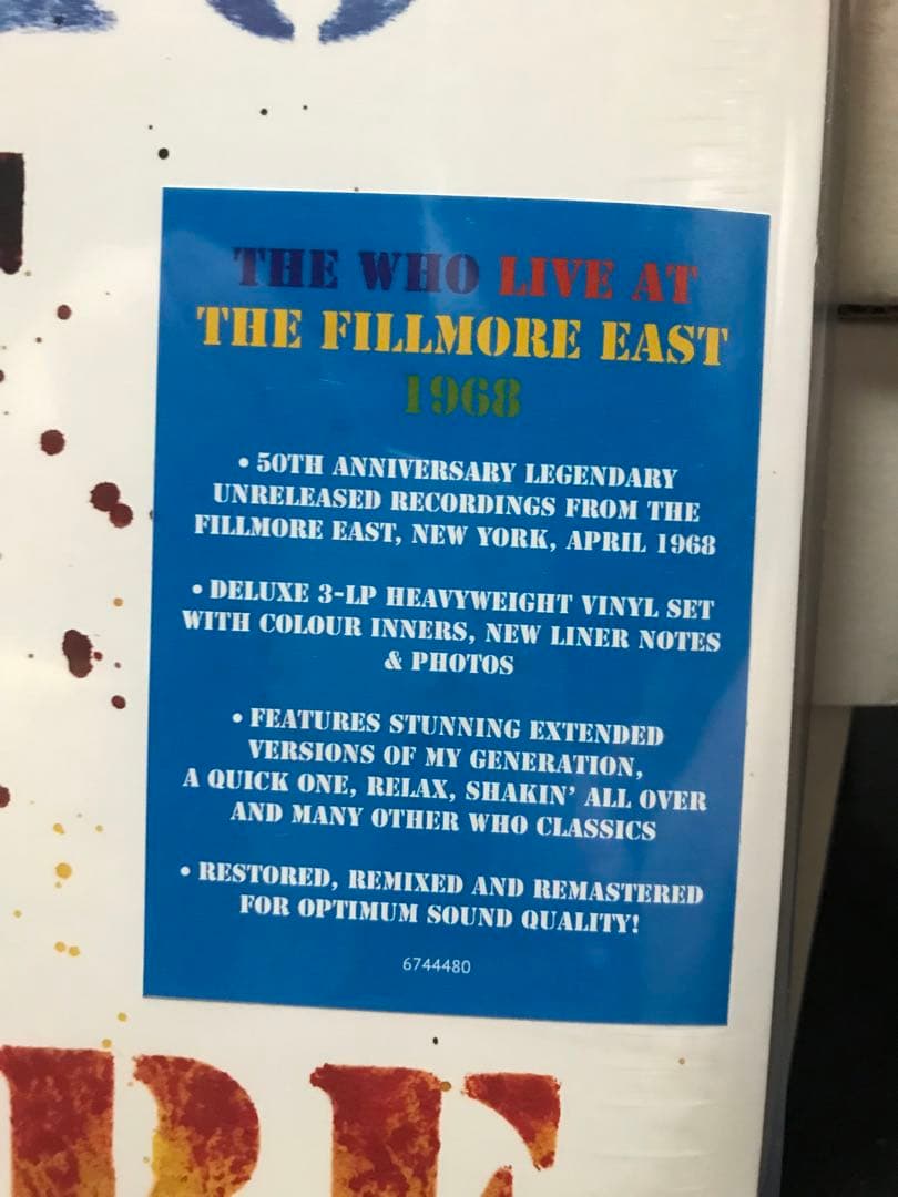 The Who Live at fillmore 1968 未開封3LP