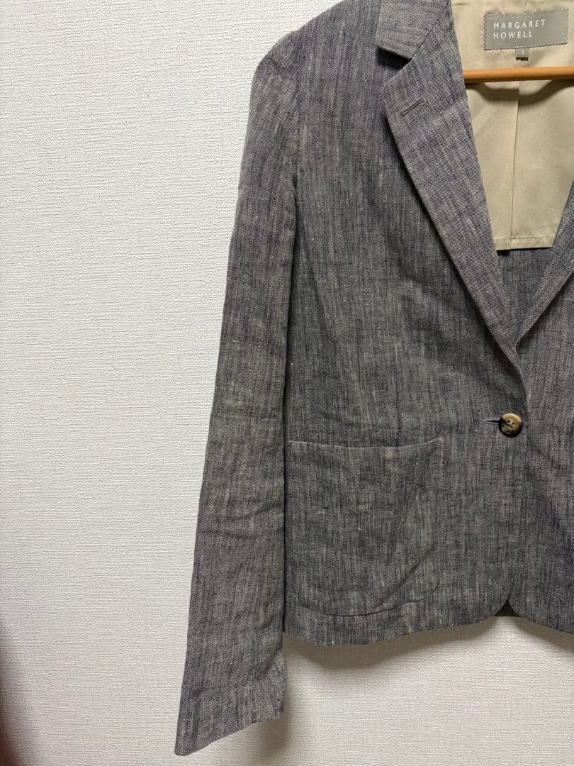 美品　リネン　マーガレットハウエル ジャケット グレー