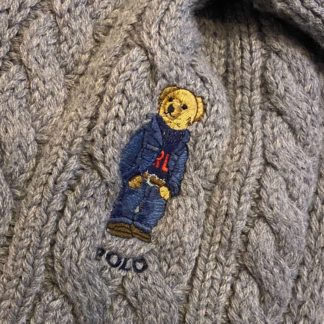 美品　POLO RALPH LAUREN ケーブル　ニット　マフラー　グレー