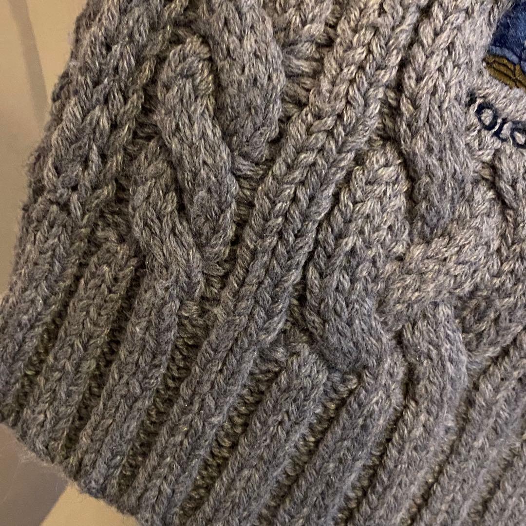 美品　POLO RALPH LAUREN ケーブル　ニット　マフラー　グレー