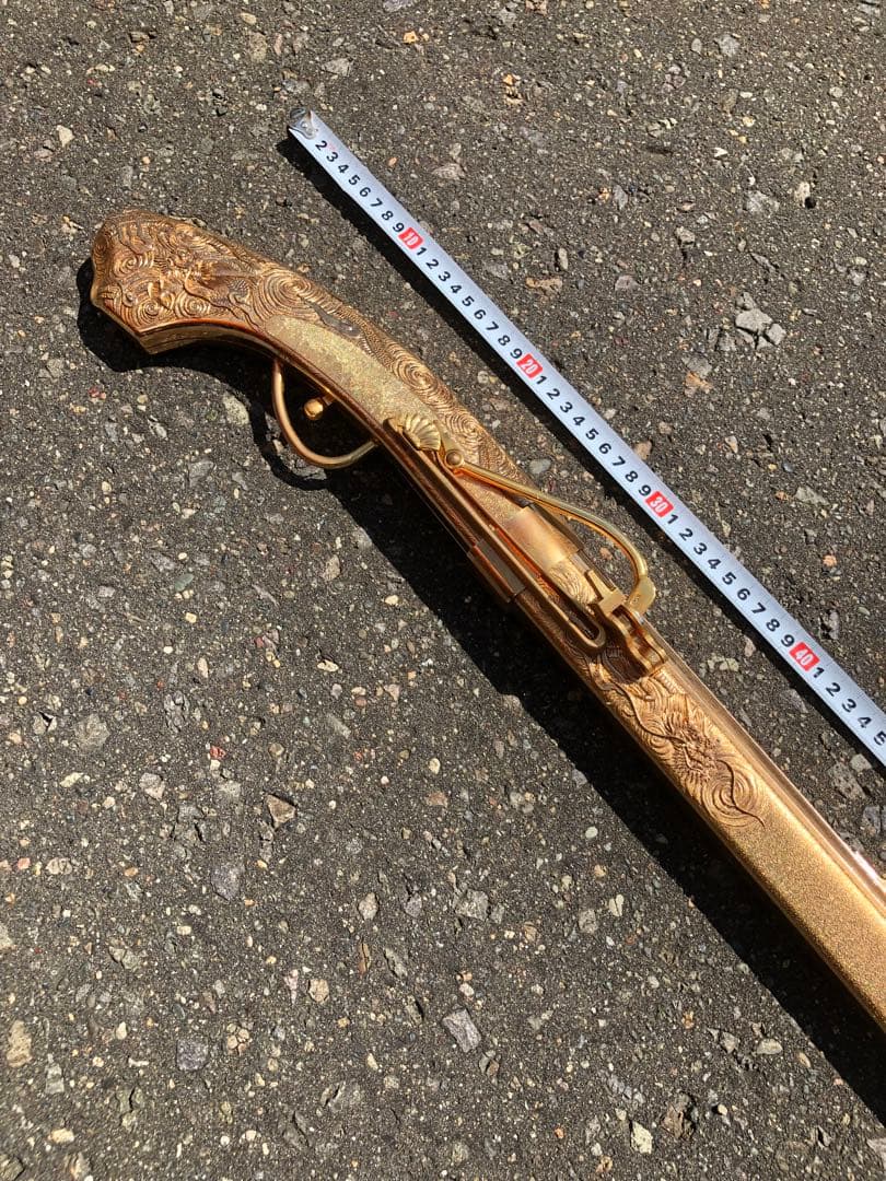 アンティーク￼ 火縄銃 模造 レプリカ 金色 ゴールド 約110cm