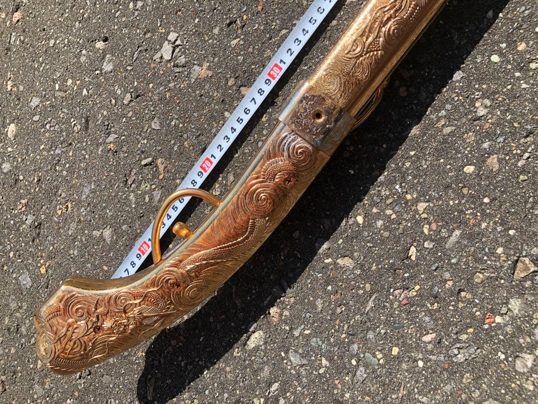アンティーク￼ 火縄銃 模造 レプリカ 金色 ゴールド 約110cm