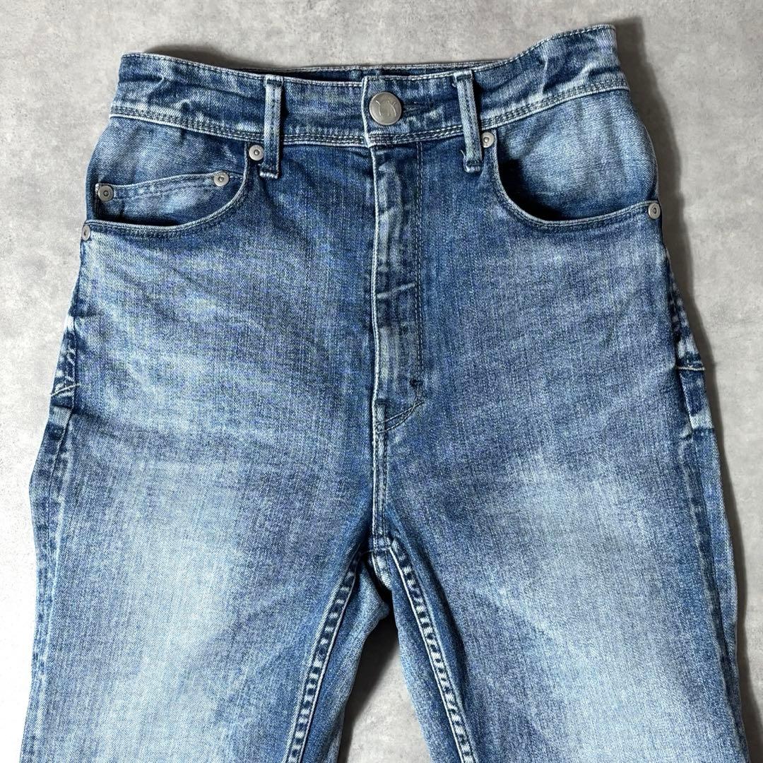【美品】 ヤヌーク フレアデニム ハイウエスト ブーツカット サイズ 24