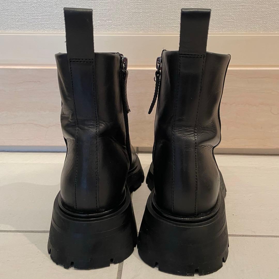 ZARA リアルレザーブーツ ブラック 24cm
