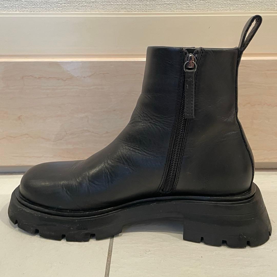 ZARA リアルレザーブーツ ブラック 24cm