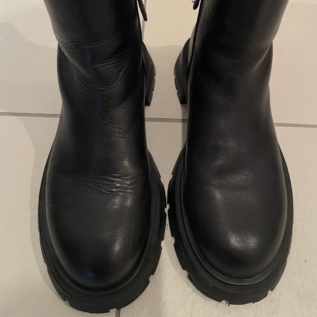 ZARA リアルレザーブーツ ブラック 24cm