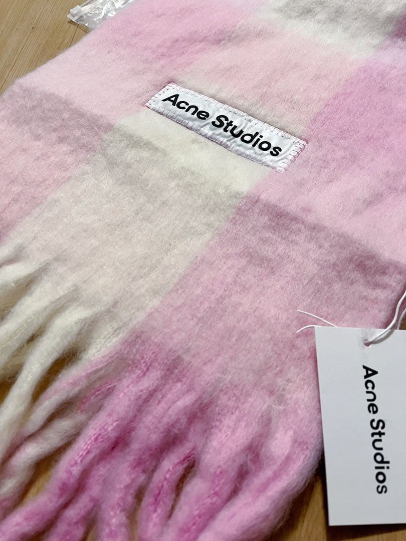 紫*様 新品未使用　Acne Studios モヘアチェックスカーフ　マフラー