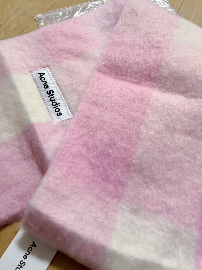 紫*様 新品未使用　Acne Studios モヘアチェックスカーフ　マフラー