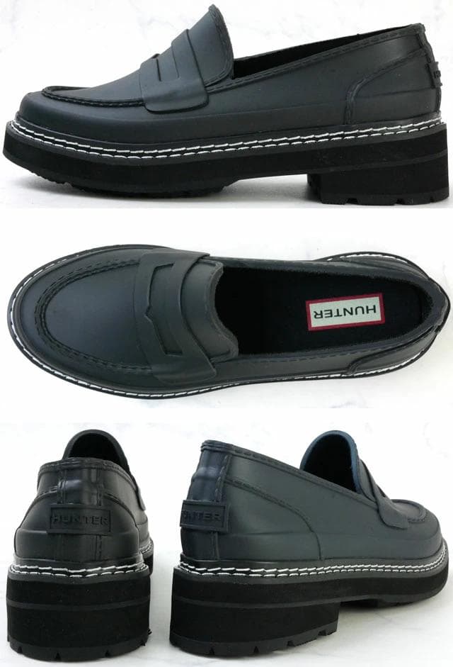 美品✨HUNTER リファインドステッチペニーローファー　レインシューズ　UK5