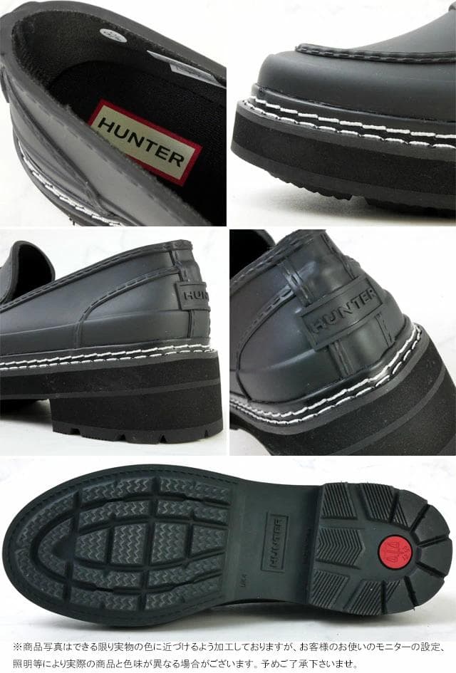 美品✨HUNTER リファインドステッチペニーローファー　レインシューズ　UK5