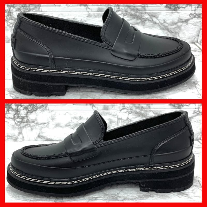 美品✨HUNTER リファインドステッチペニーローファー　レインシューズ　UK5