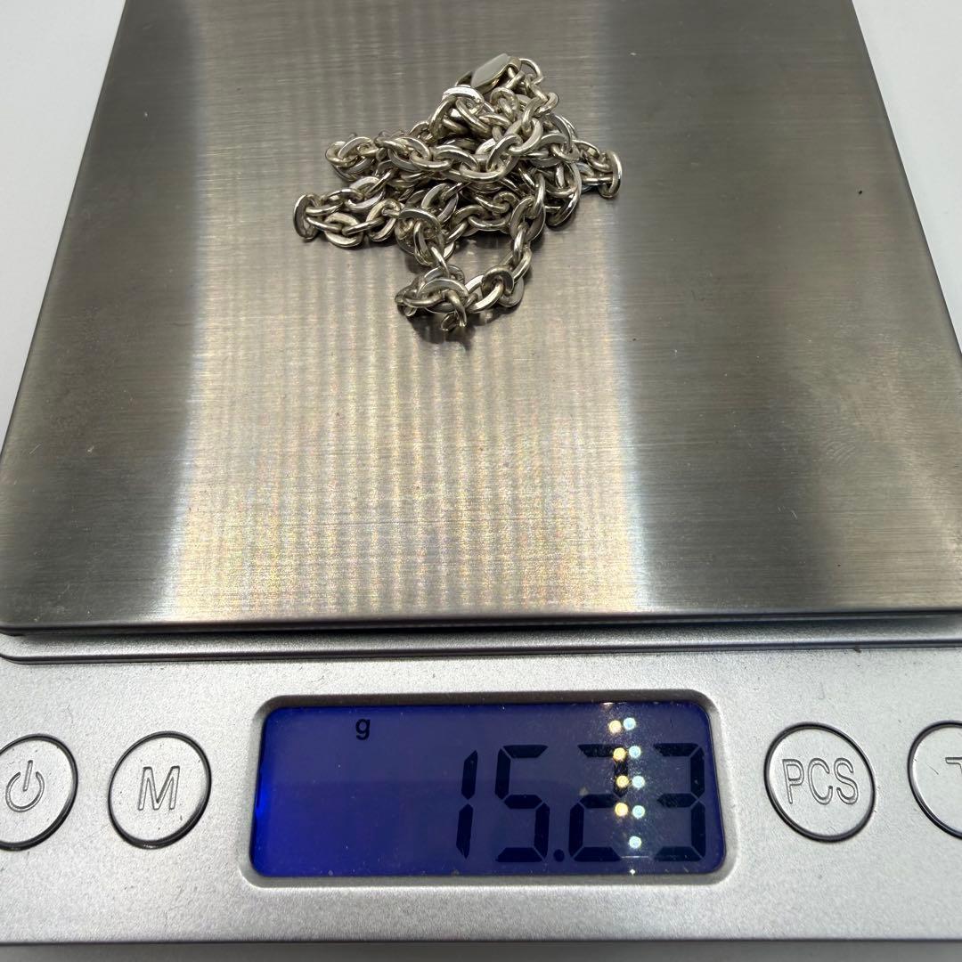美品　SAAD シルバー細丸チェーン　50センチ