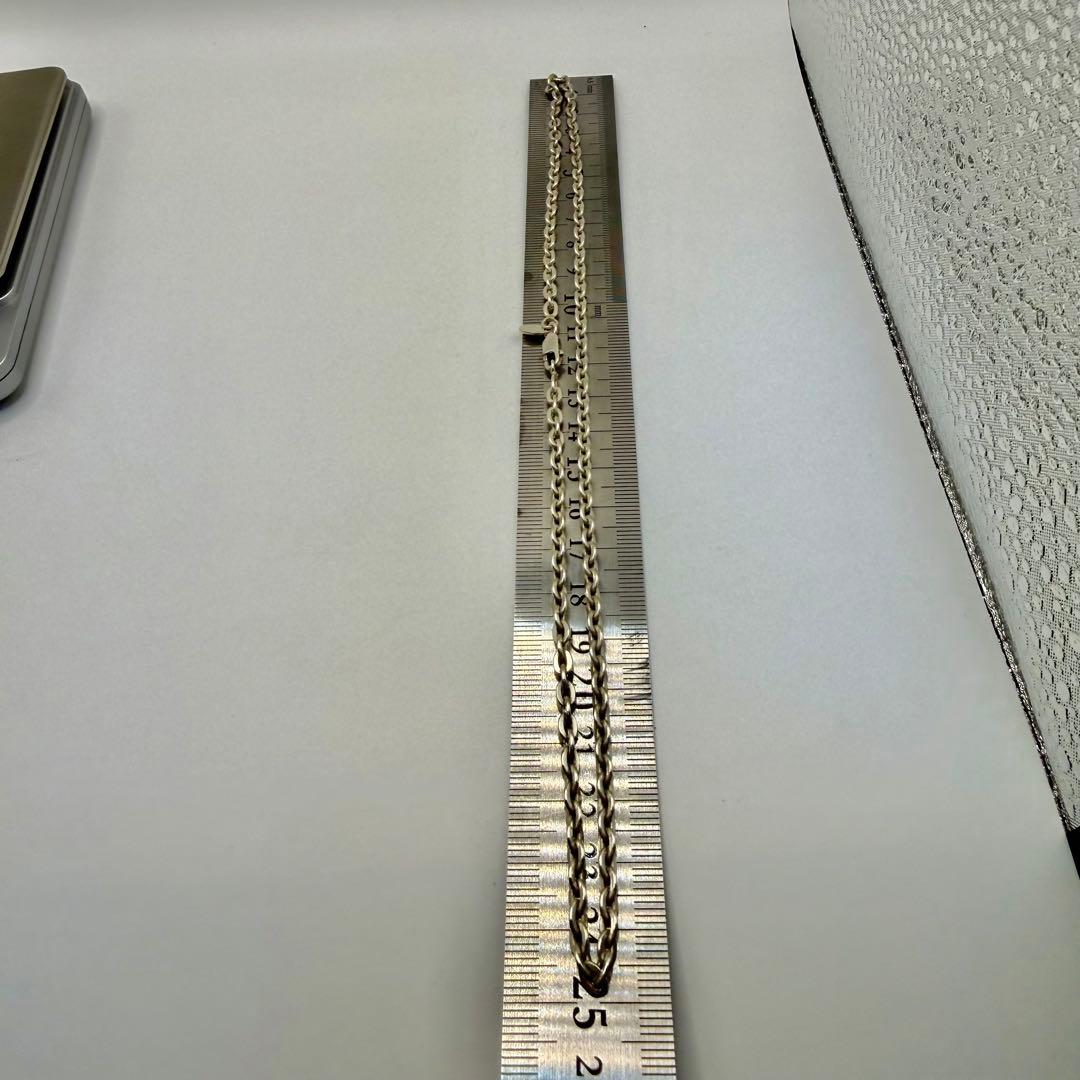 美品　SAAD シルバー細丸チェーン　50センチ