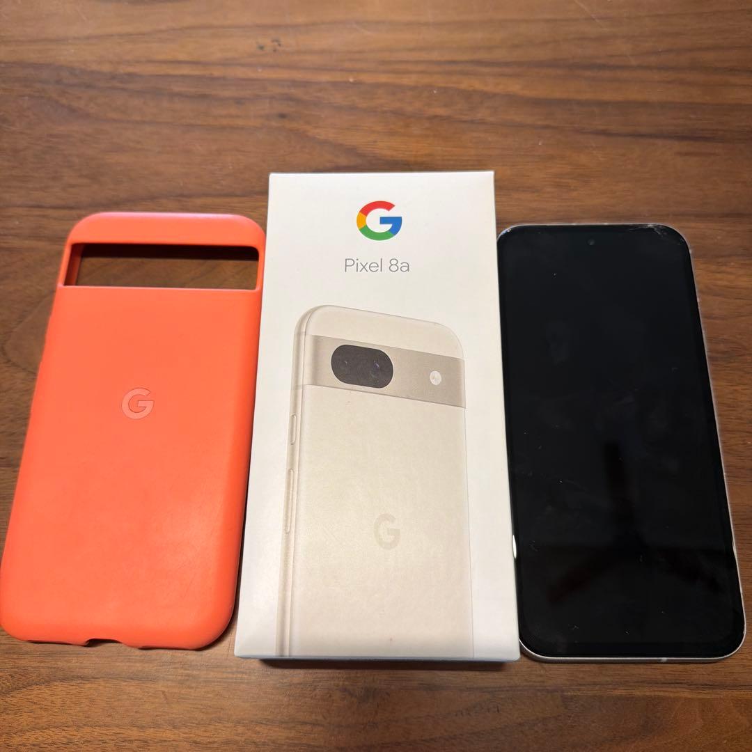 Google pixel 8a ケース付きSIMフリー【画面割れあり】