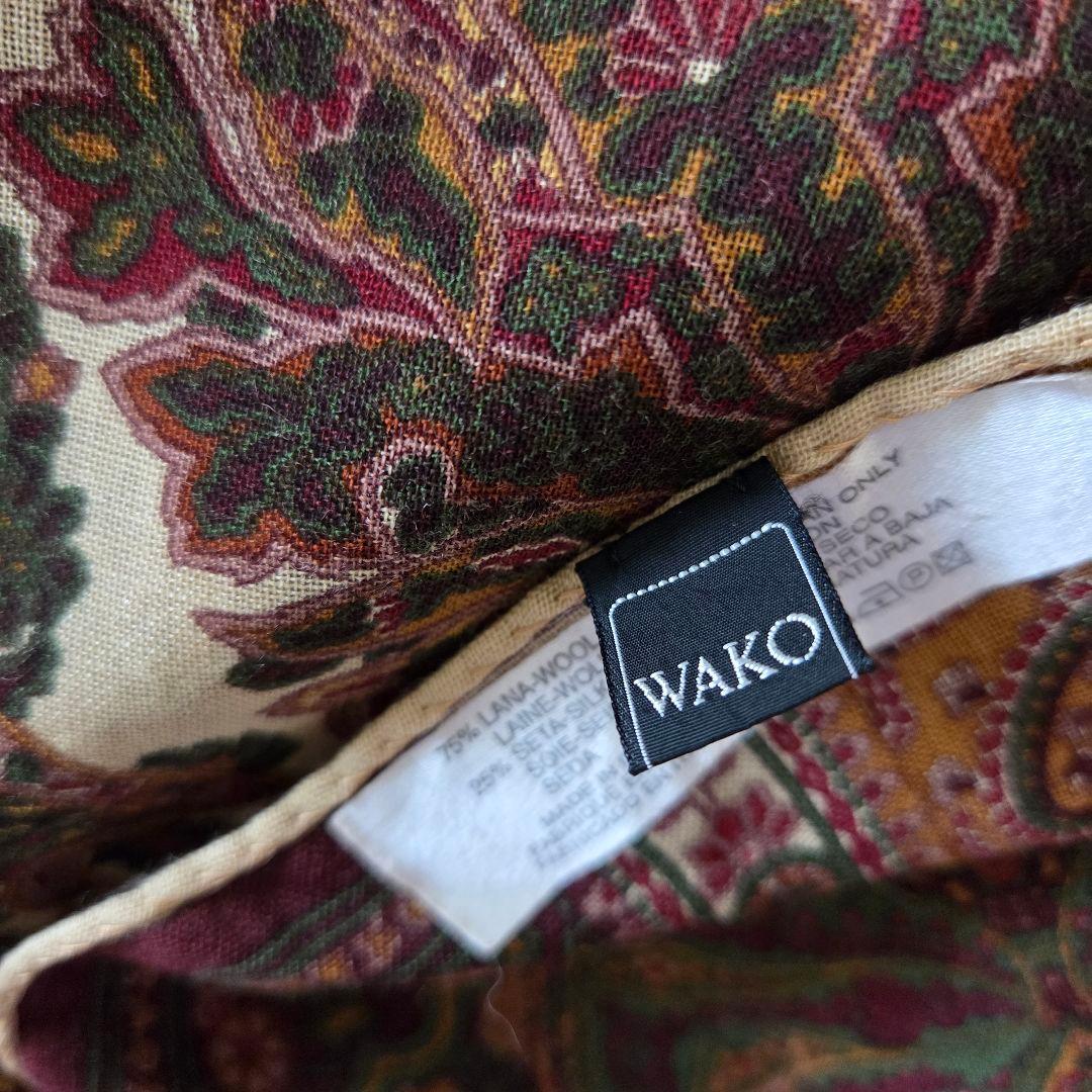 【白茶22】WAKO 銀座和光 ペイズリー柄 大判ストール ショール