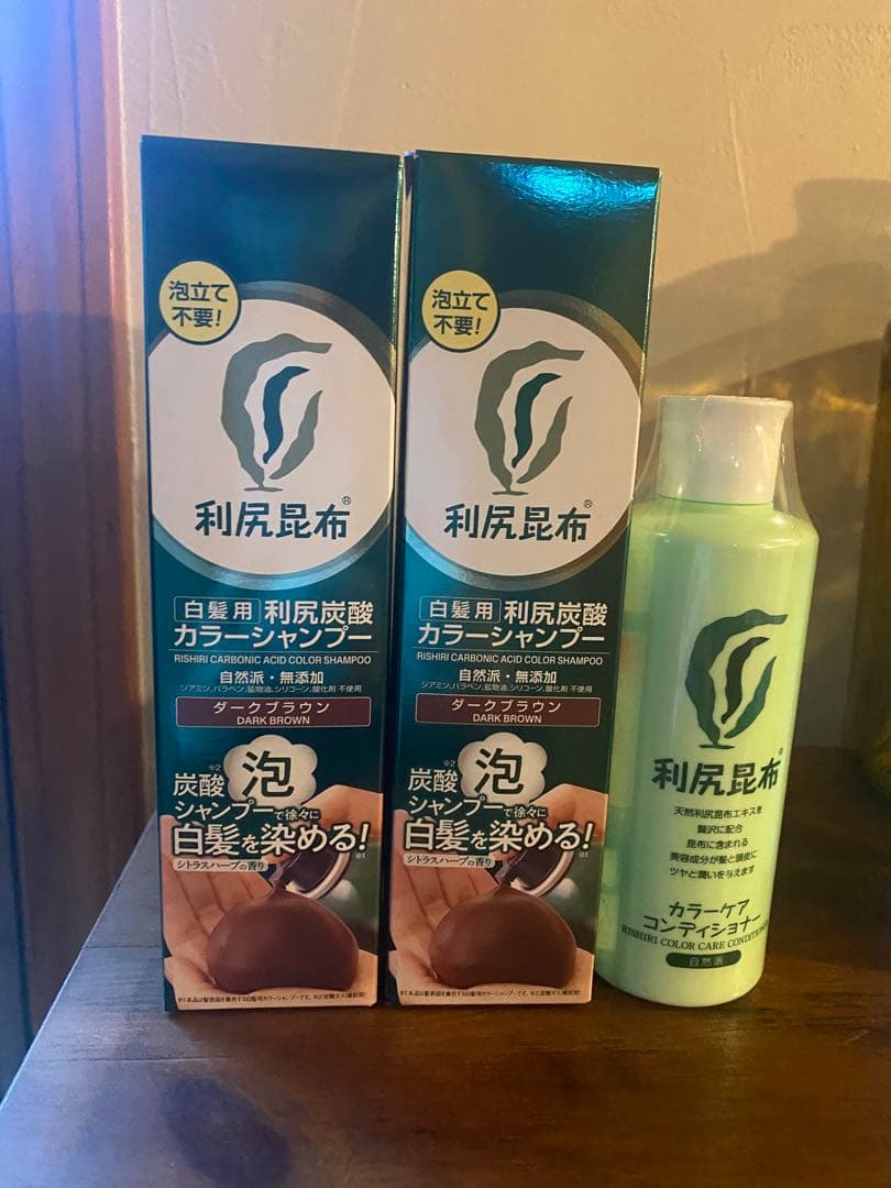 【新品】利尻炭酸カラーシャンプー（ダークブラウン）2本&コンディショナー1本
