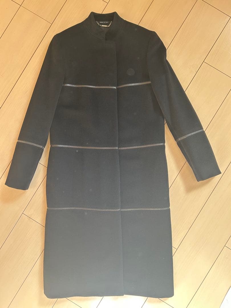 【美品】GUCCI グッチ　スタンドカラー　ロングコート　ウールカシミヤ黒