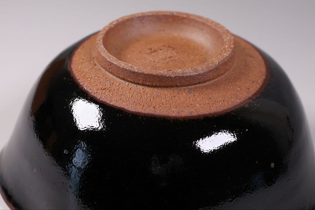 十三代 中里太郎右衛門 黒唐津 菓子鉢 花形 共箱 陶芸 陶磁器【MB79】