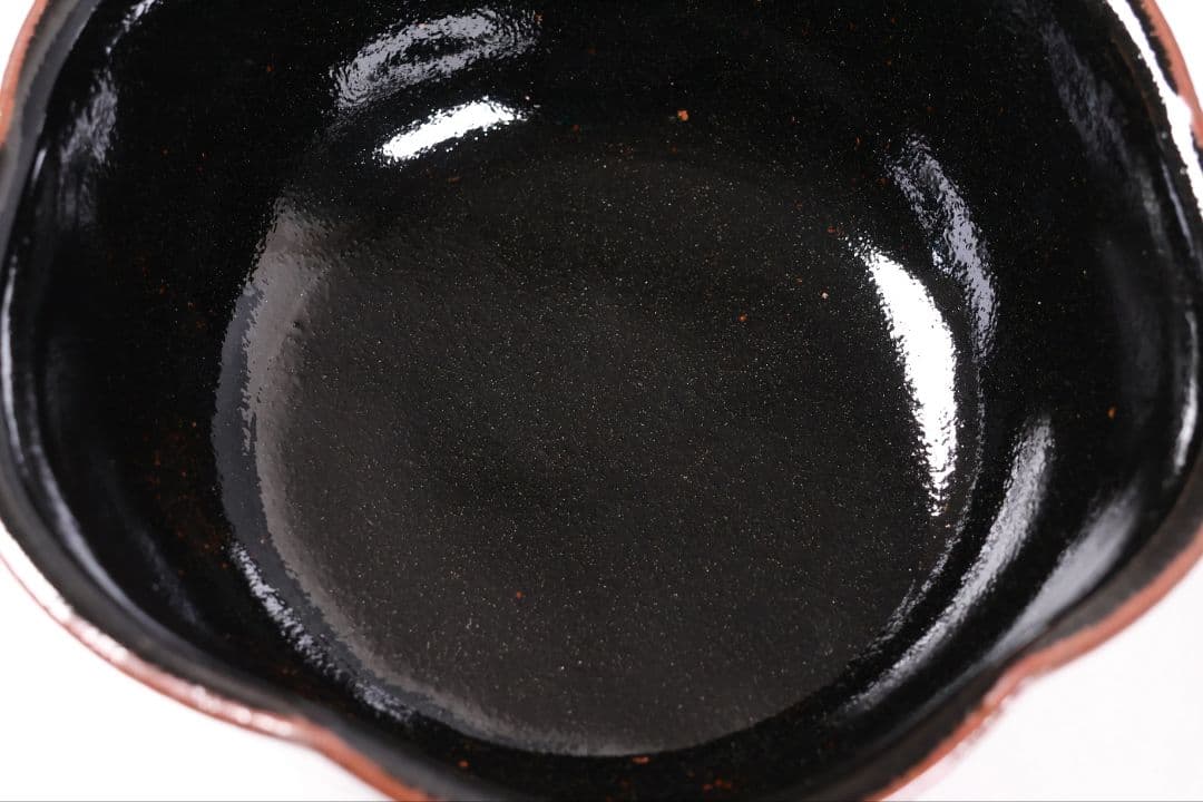 十三代 中里太郎右衛門 黒唐津 菓子鉢 花形 共箱 陶芸 陶磁器【MB79】