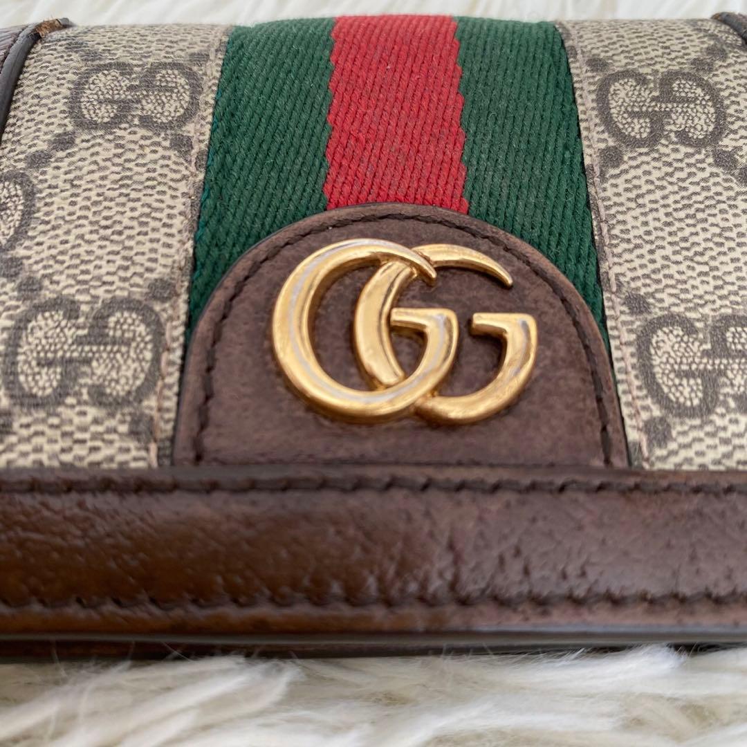 【美品✨】GUCCI 折り財布 マーモント シェリーライン GG レザー
