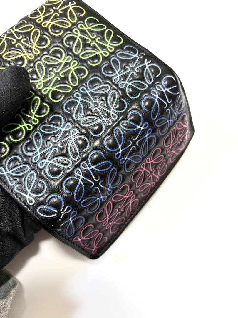 LOEWE ロエベ スモール 三つ折り財布 ウォレット リピートアナグラム 黒