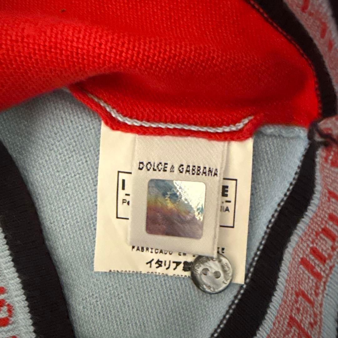 D&G 半袖ポロシャツ 24/38 赤/青