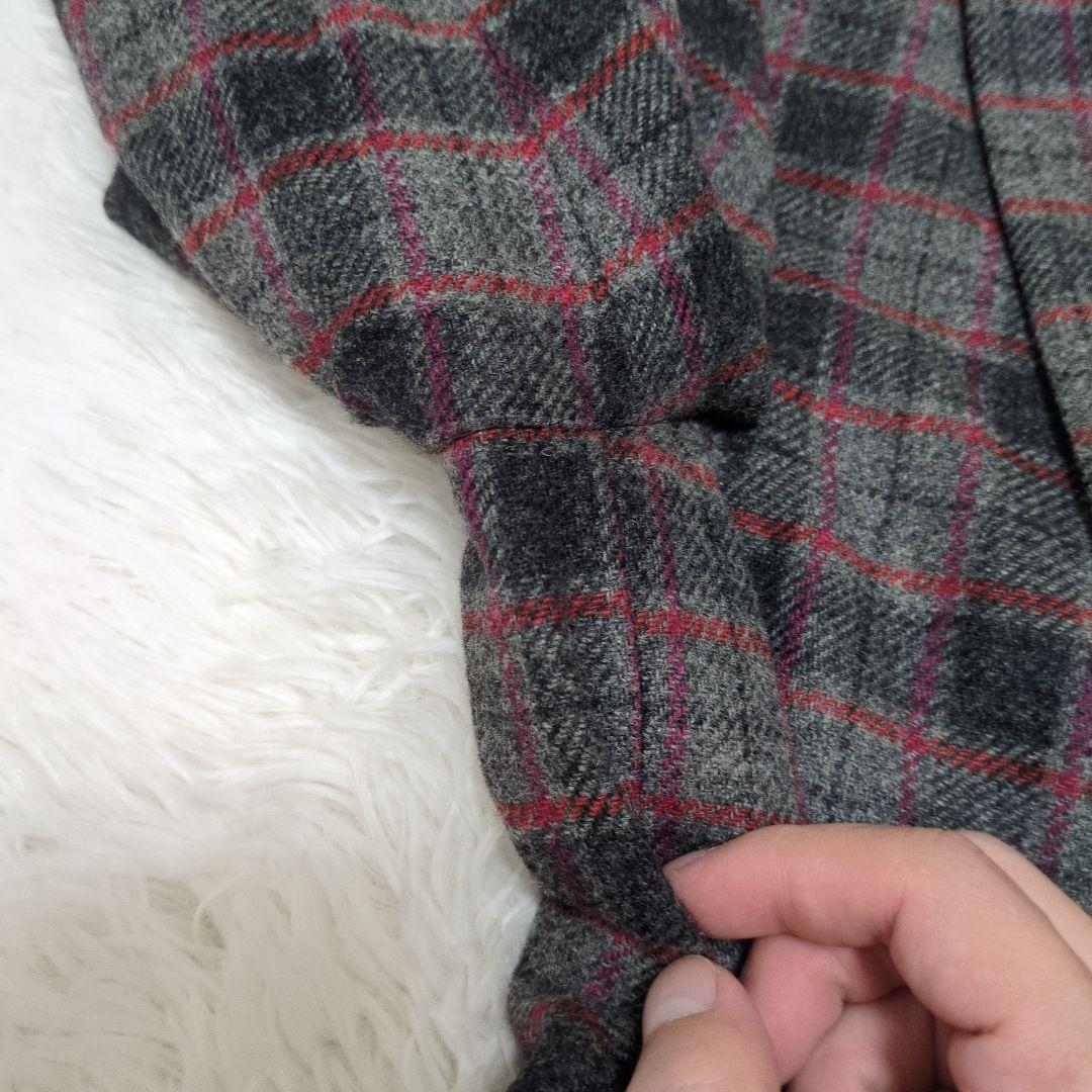 銀ボタン　カシミヤ混　Belvest　テーラードジャケット　44 チェック