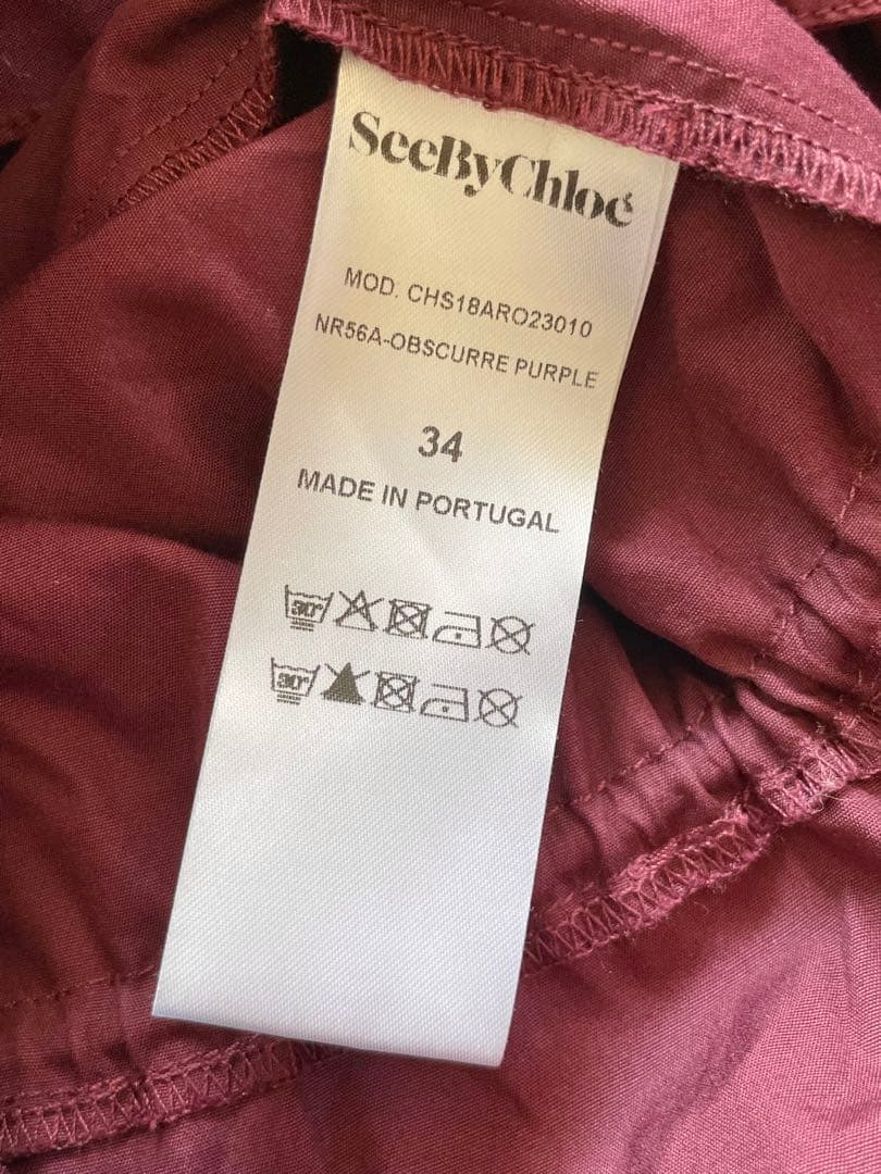 SEE BY CHLOE フレンチスリーブドレス レースブラウス