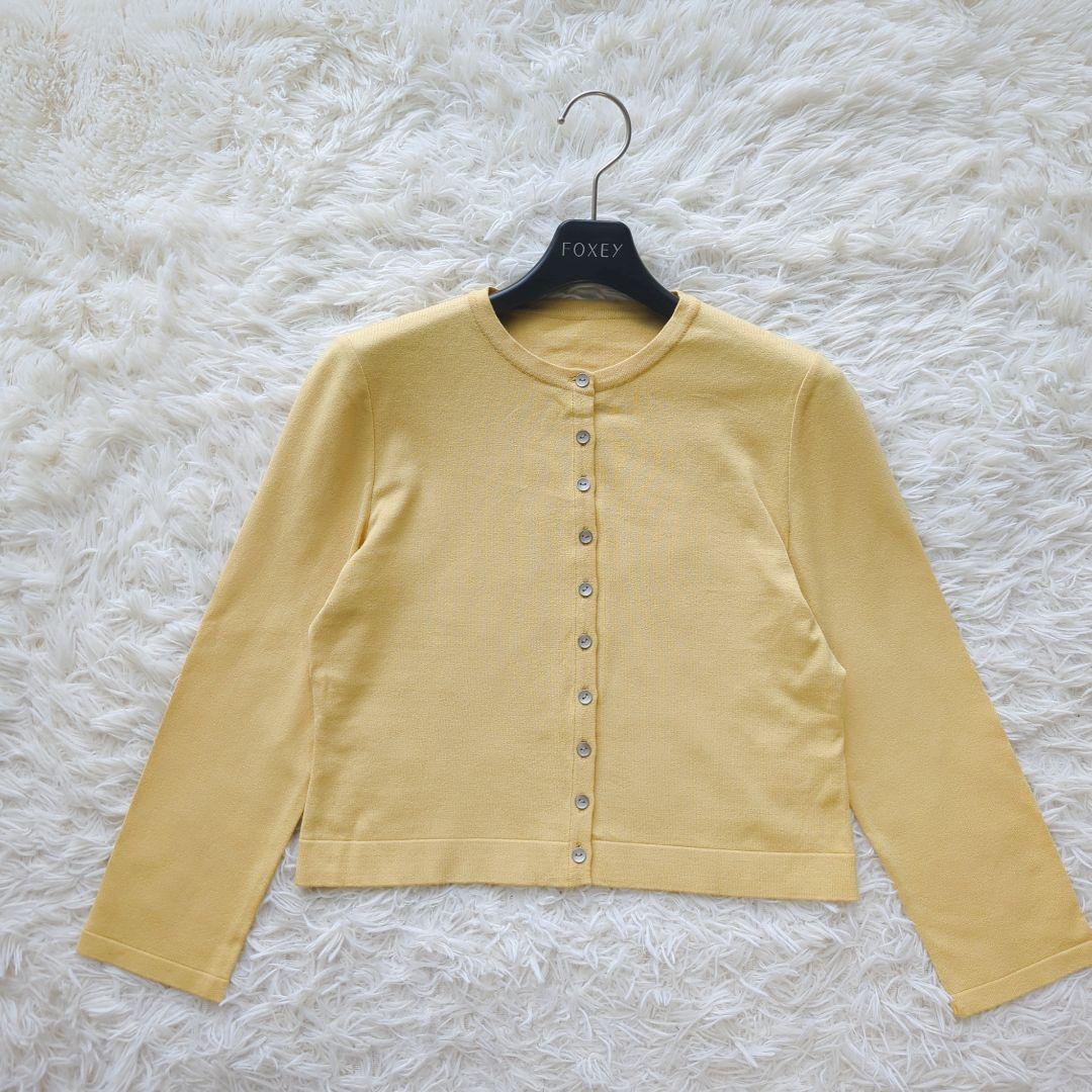 美品✨️FOXEY ニットボレロカーディガン　Vitamin　マリーゴールド