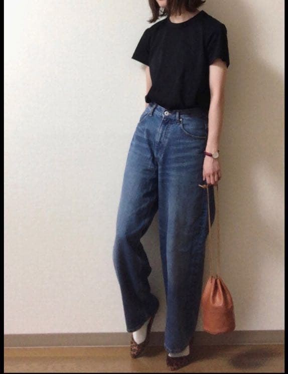 新品タグ無し美品 Ray BEAMS / デニム ハイウエスト バギーパンツ