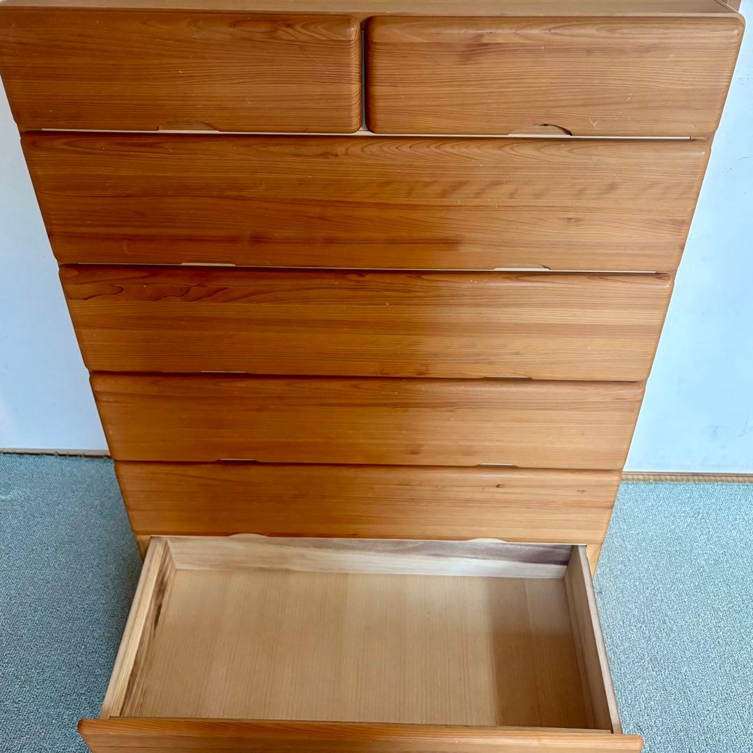 【大川家具】⭐︎送料込み⭐︎ 九州産天然ヒノキチェスト なごみ 幅90cm 6段