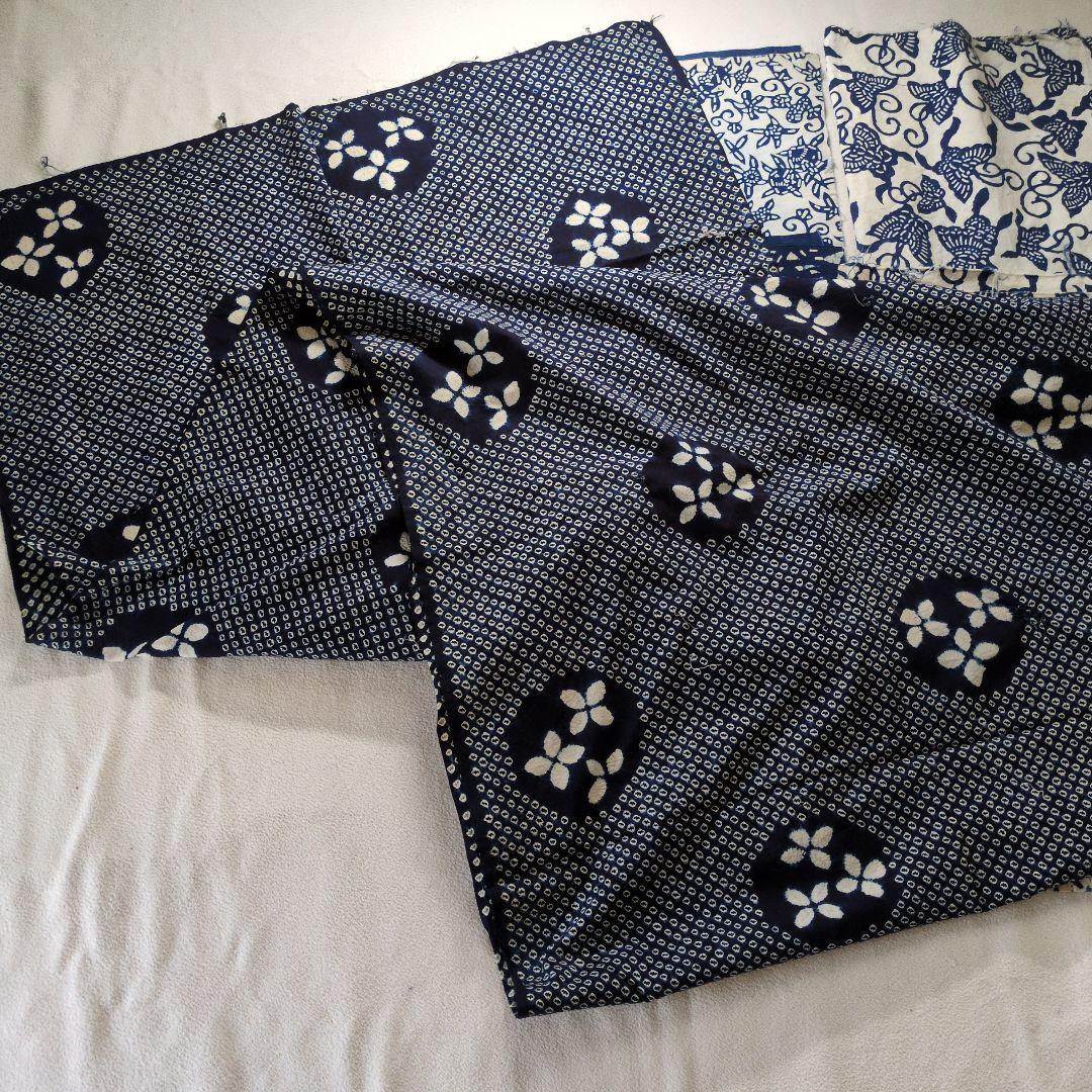 作家さんの生地　印花布？　絞り　ハンドメイド　リメイク