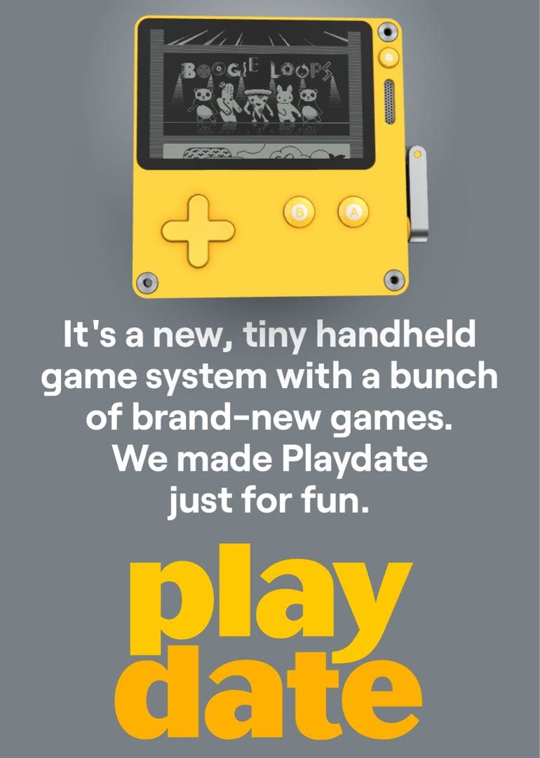 ココロ　Playdate ゲーム機 イエロー
