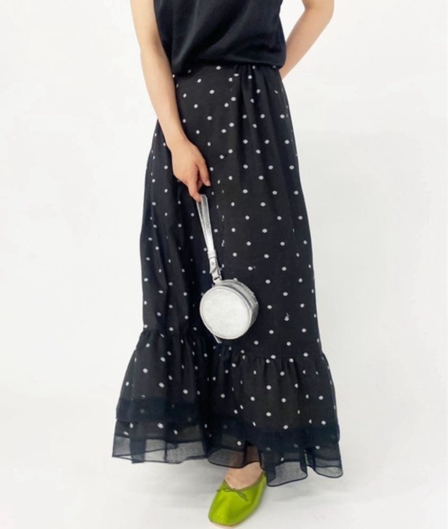 LULU vintage ポルカドットレースラッフルスカート