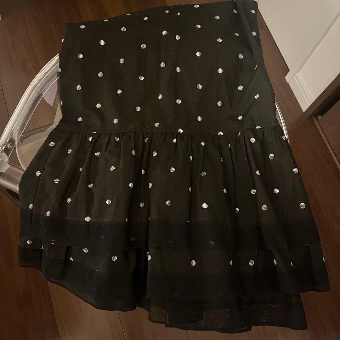 LULU vintage ポルカドットレースラッフルスカート